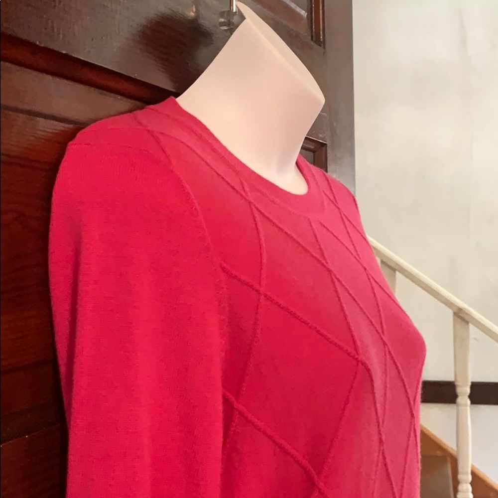 Draper James Raspberry Argyle Merino Wool Sweater - image 6